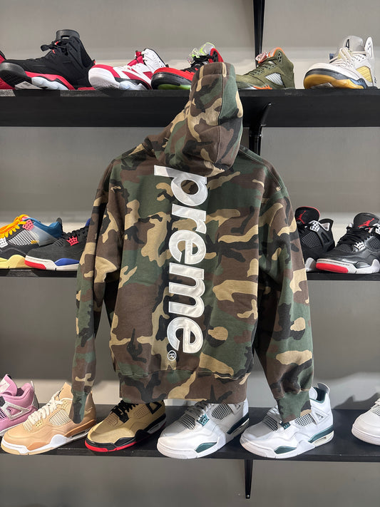 Supreme Satin Applique Woodland Camo Hoodie