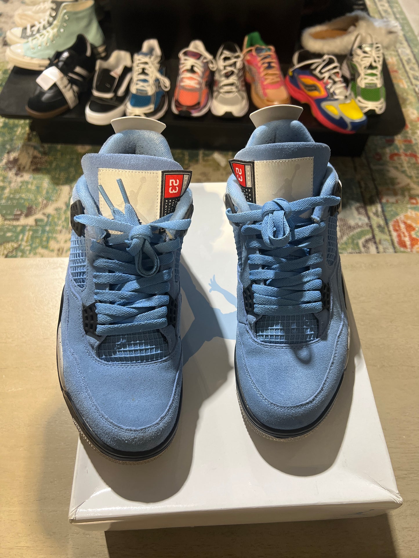 Jordan 4 retro university blue used Sz 9.5