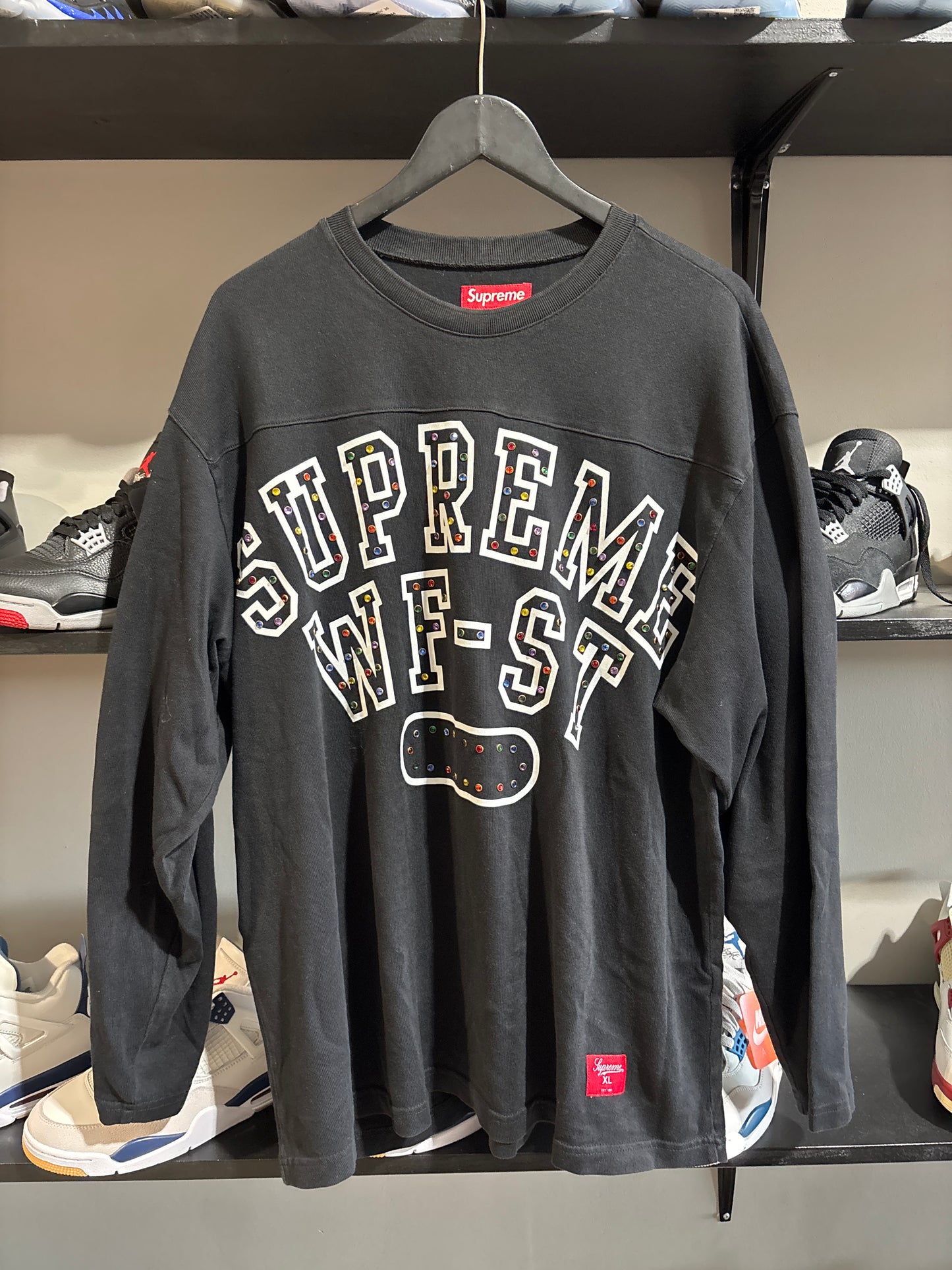 Supreme Rhinestone Black LS Tee