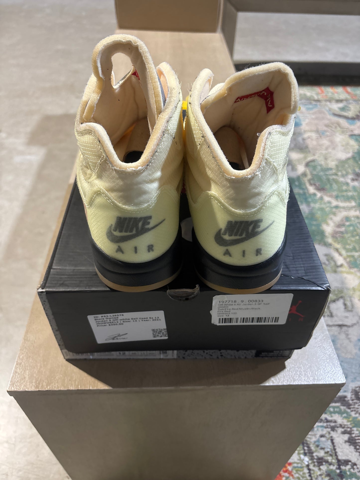 Jordan 5 Off-white Sail Used Sz 12