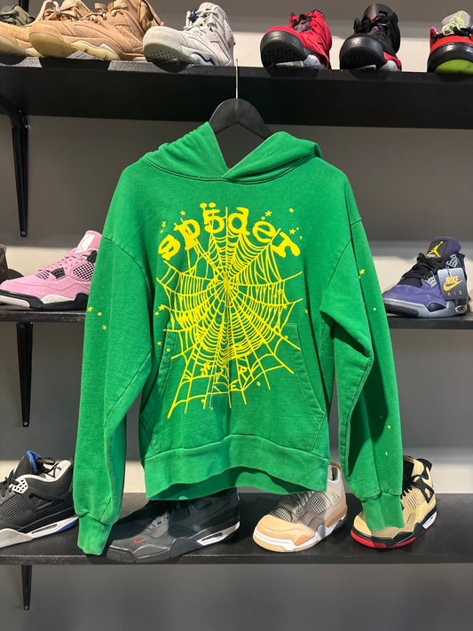 Sp5der Green/Yellow Hoodie Sz S