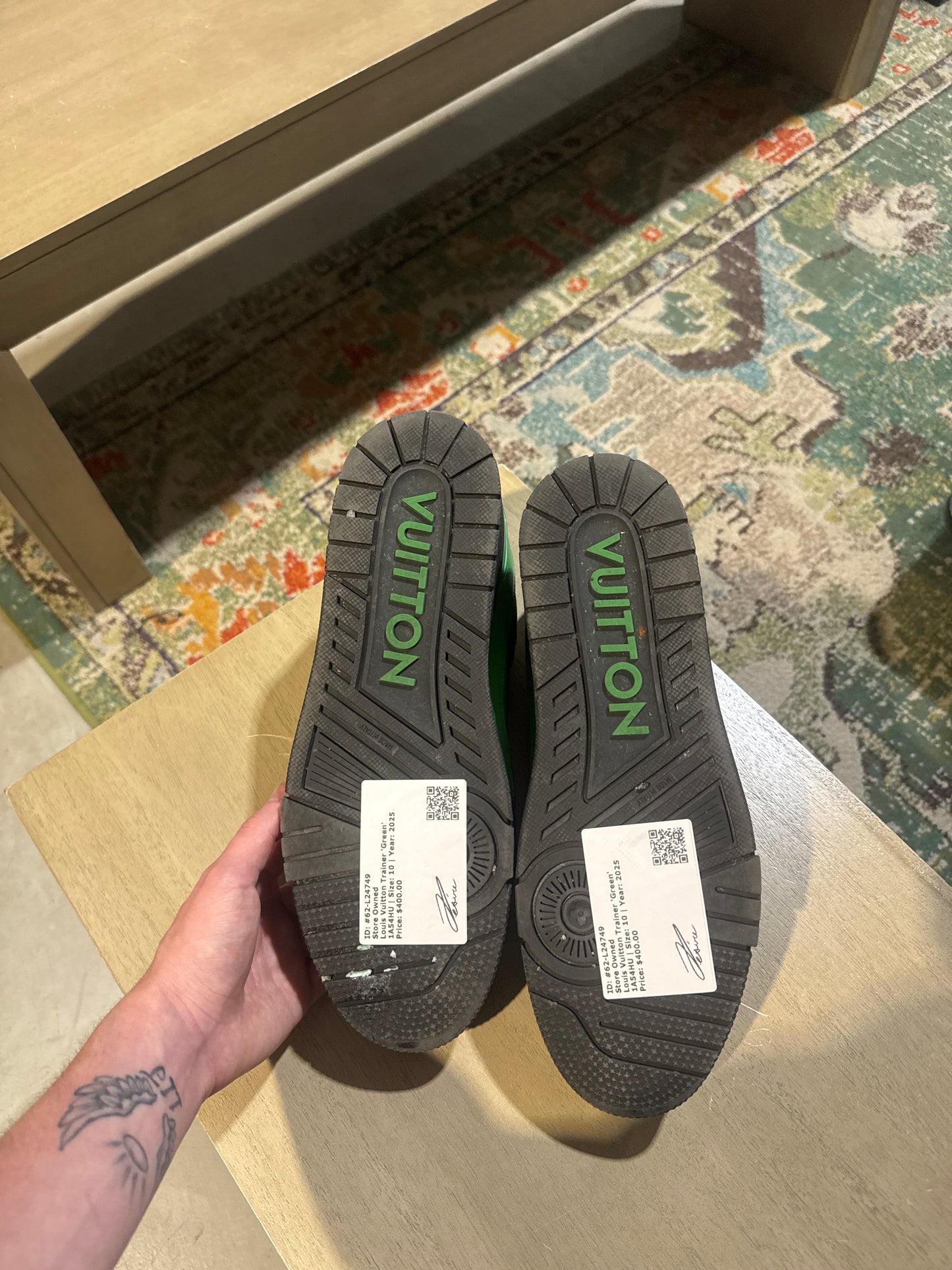 Louis Vuitton Trainer Green Used Sz 10 NB
