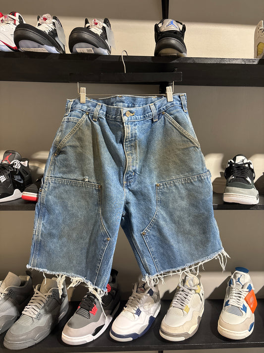 vintage oil spill carhartt double knee shorts