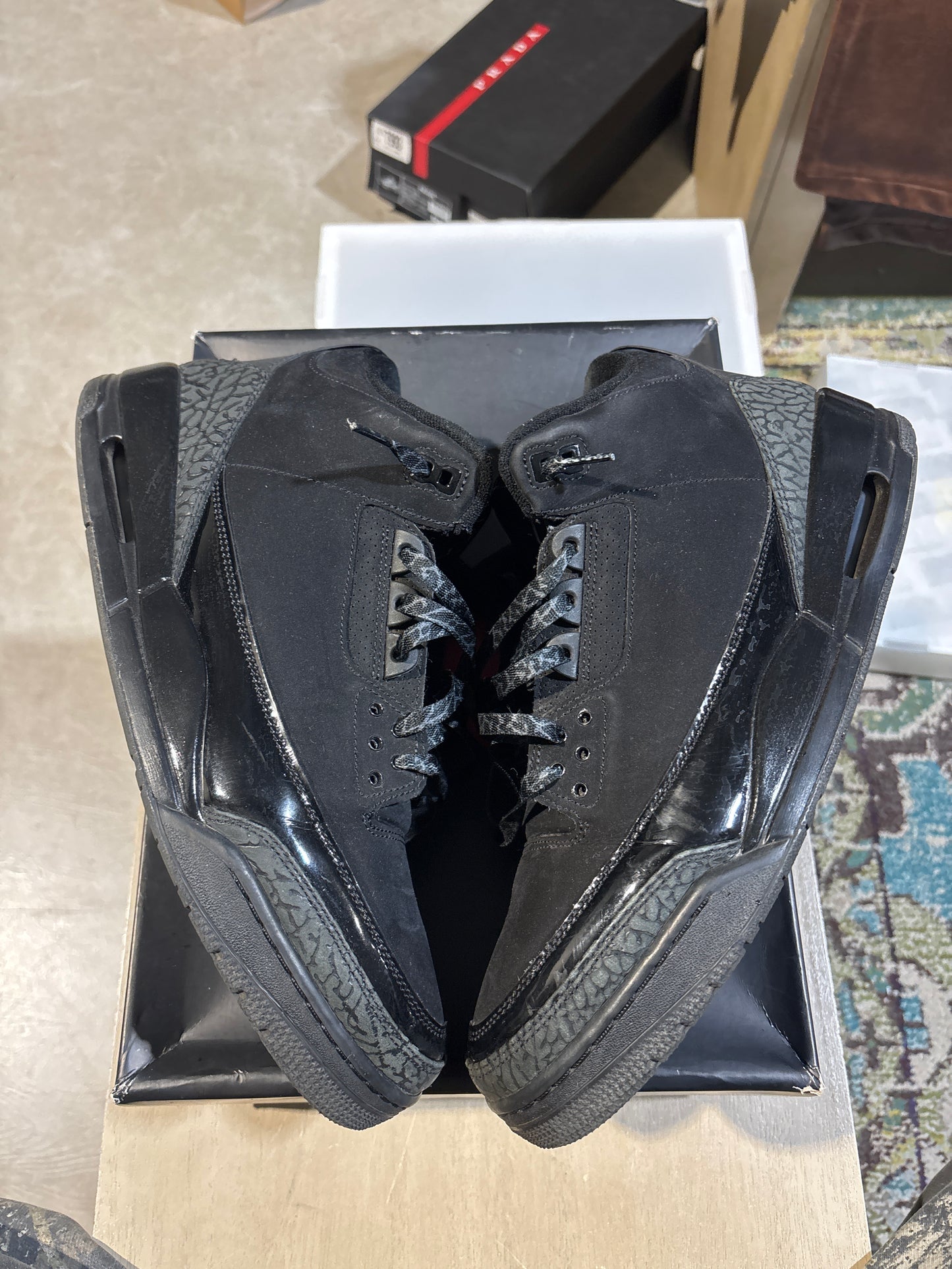 Jordan 3 Black Cat Used Sz 13
