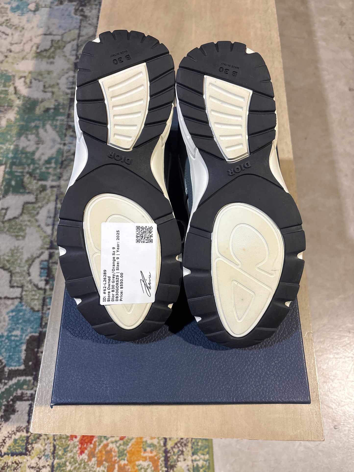 Dior B30 Grey/Orange Sz 9