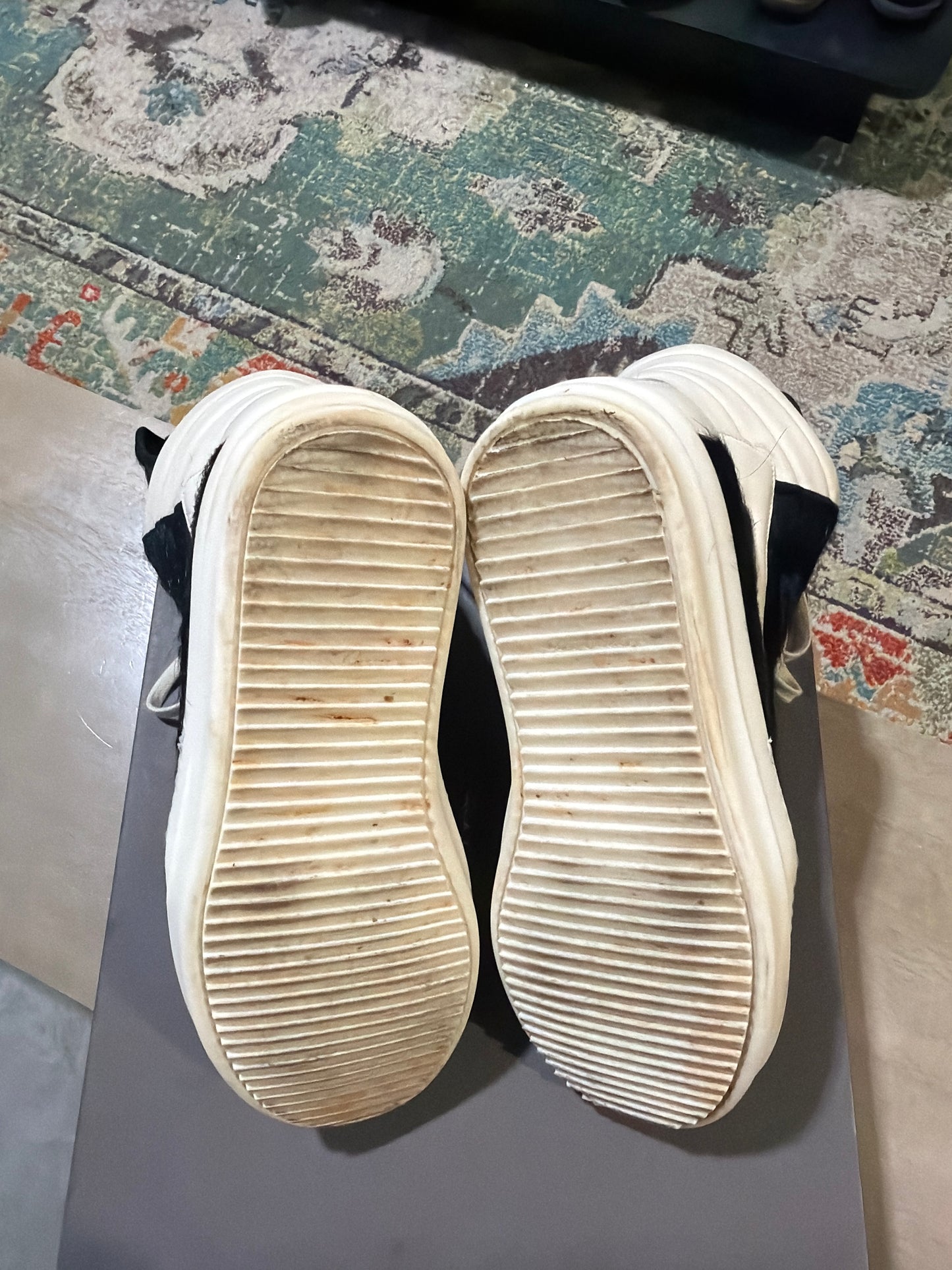 RICK OWENS Geo Basket Black Cow Used Sz 10