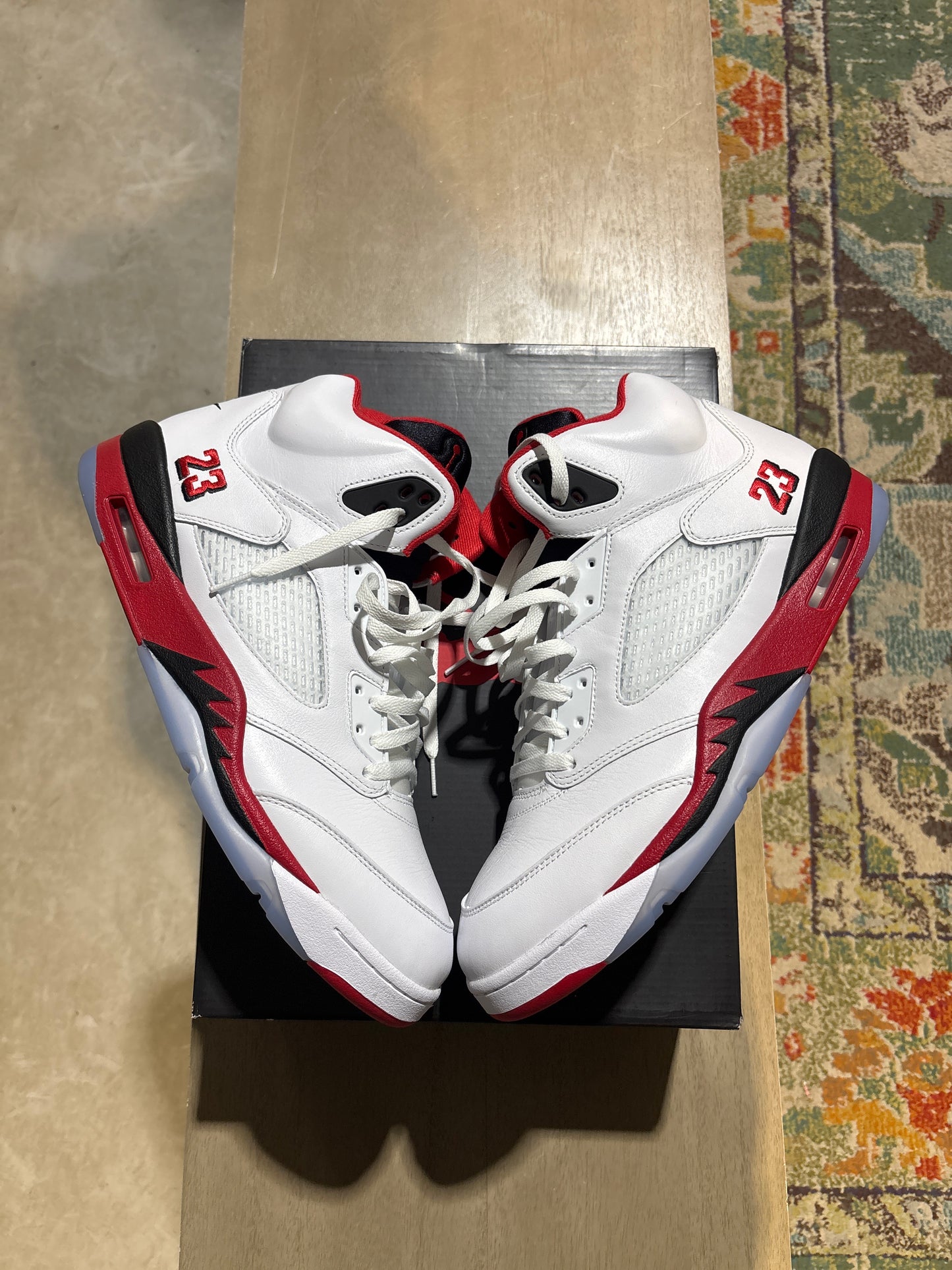Jordan 5 Fire Red Used Sz 14