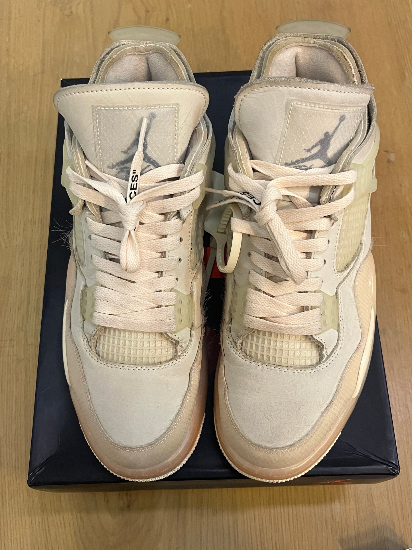 OFF-WHITE X WMNS AIR JORDAN 4 SP SAIL Used Sz w12