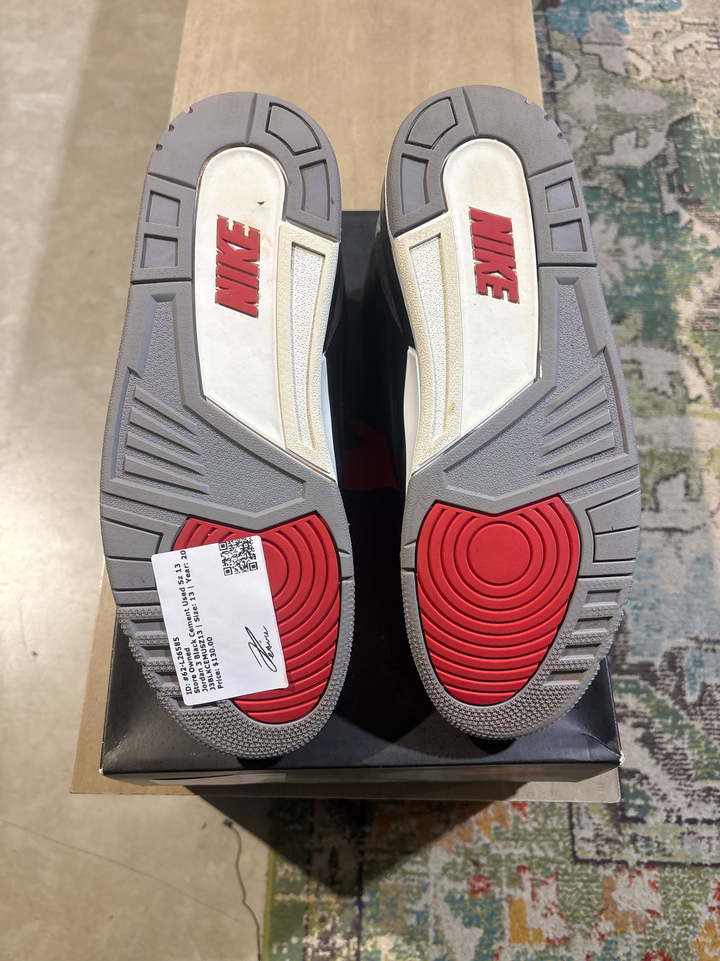 Jordan 3 Black Cement Used Sz 13