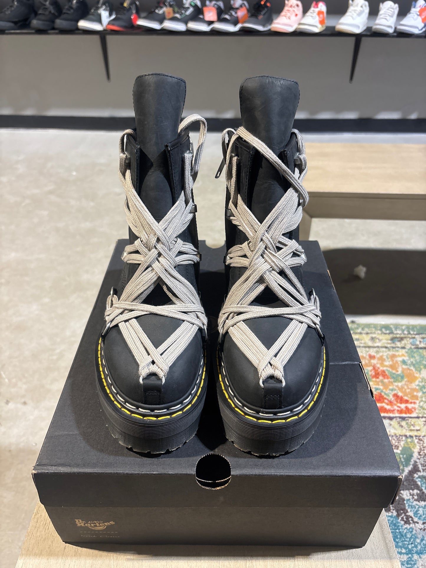 Rick Doc Martins Mega Hex Lace Boots Used Sz 7.5