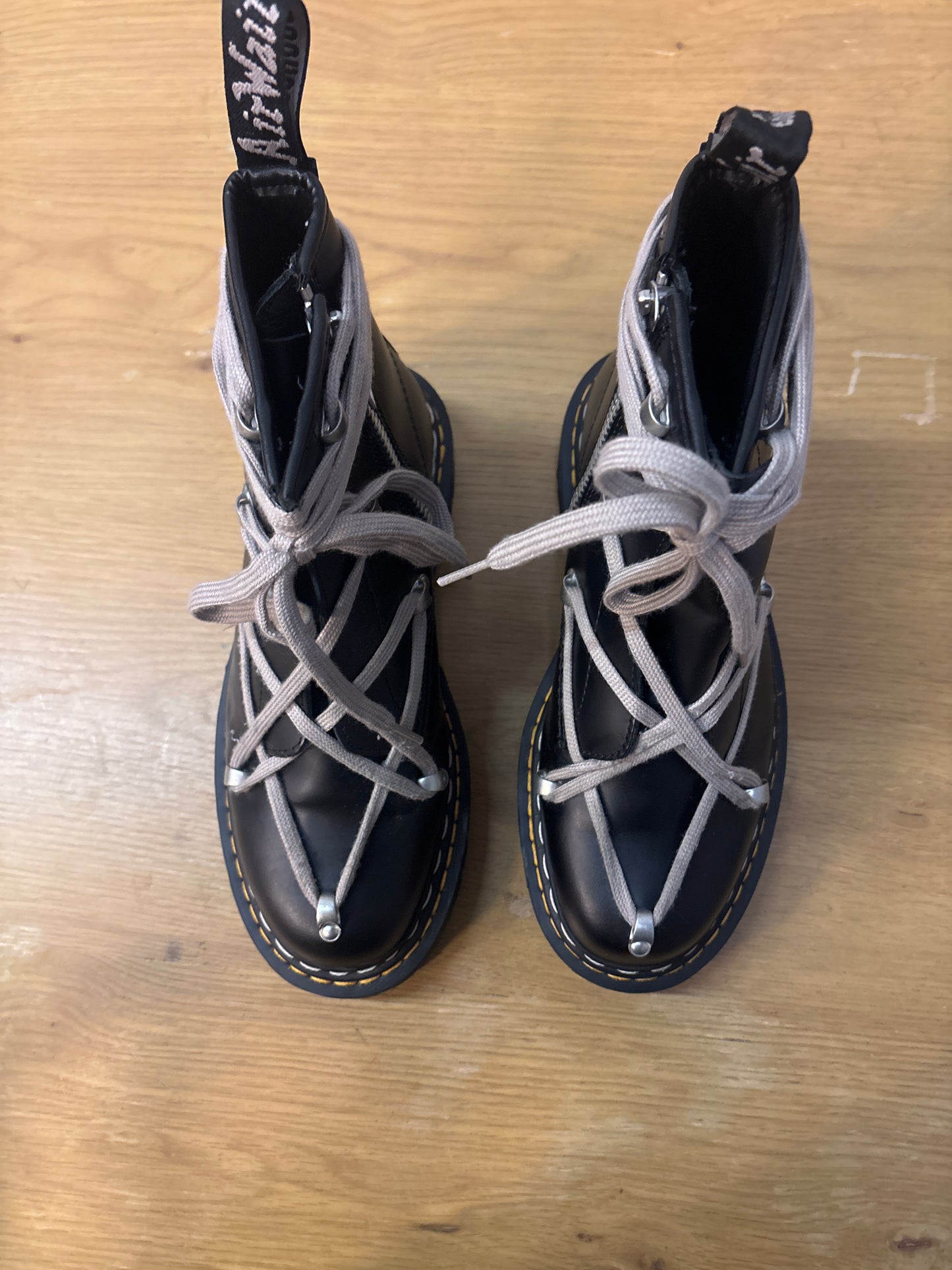 Rick Owens x 1460 Bex Leather Boot Black Used Sz 7 NB