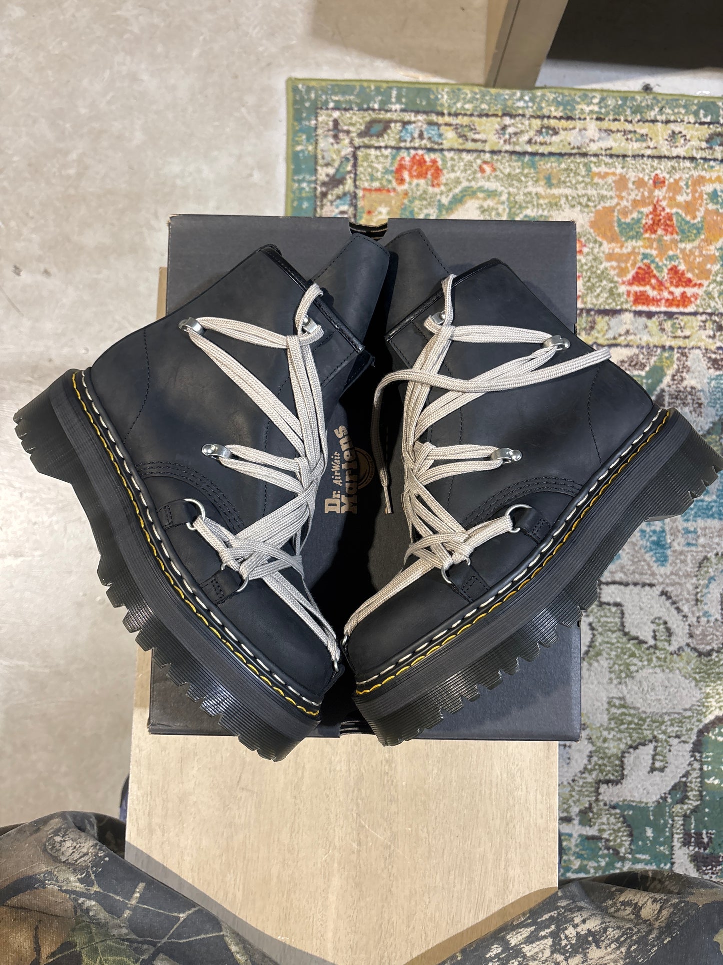 Rick Doc Martins Mega Hex Lace Boots Used Sz 7.5