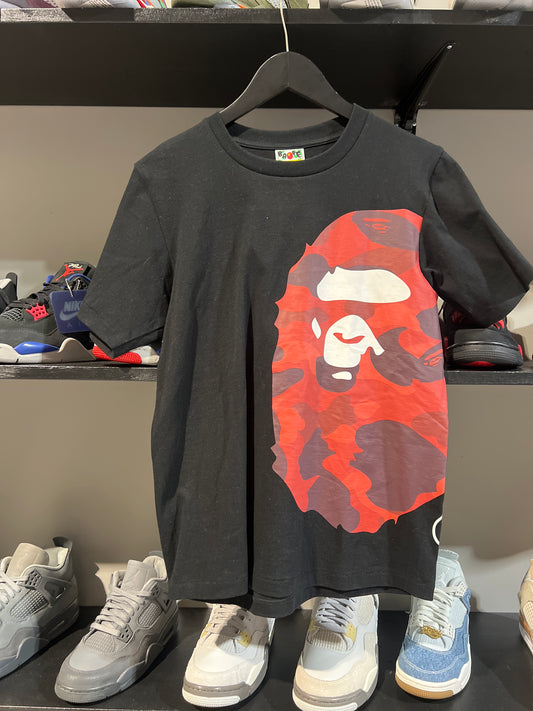 Bape black big head red camo tee