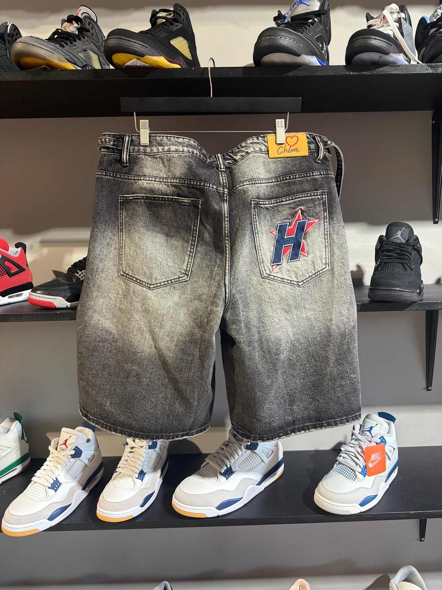 Hmdd crystal jorts washed black