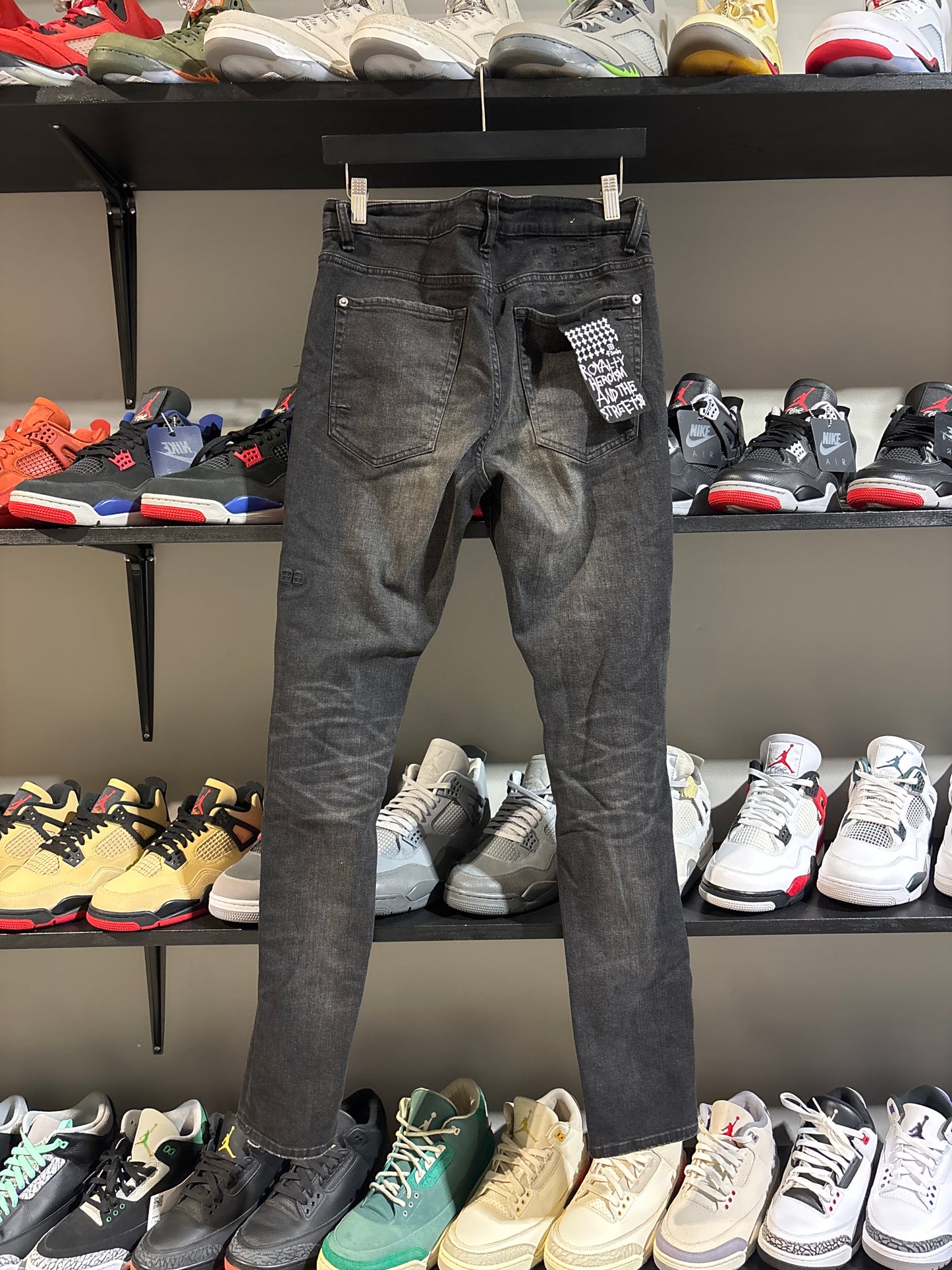 ksubi black distressed knee denim