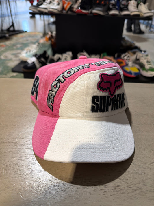 Fox x supreme pink and white hat