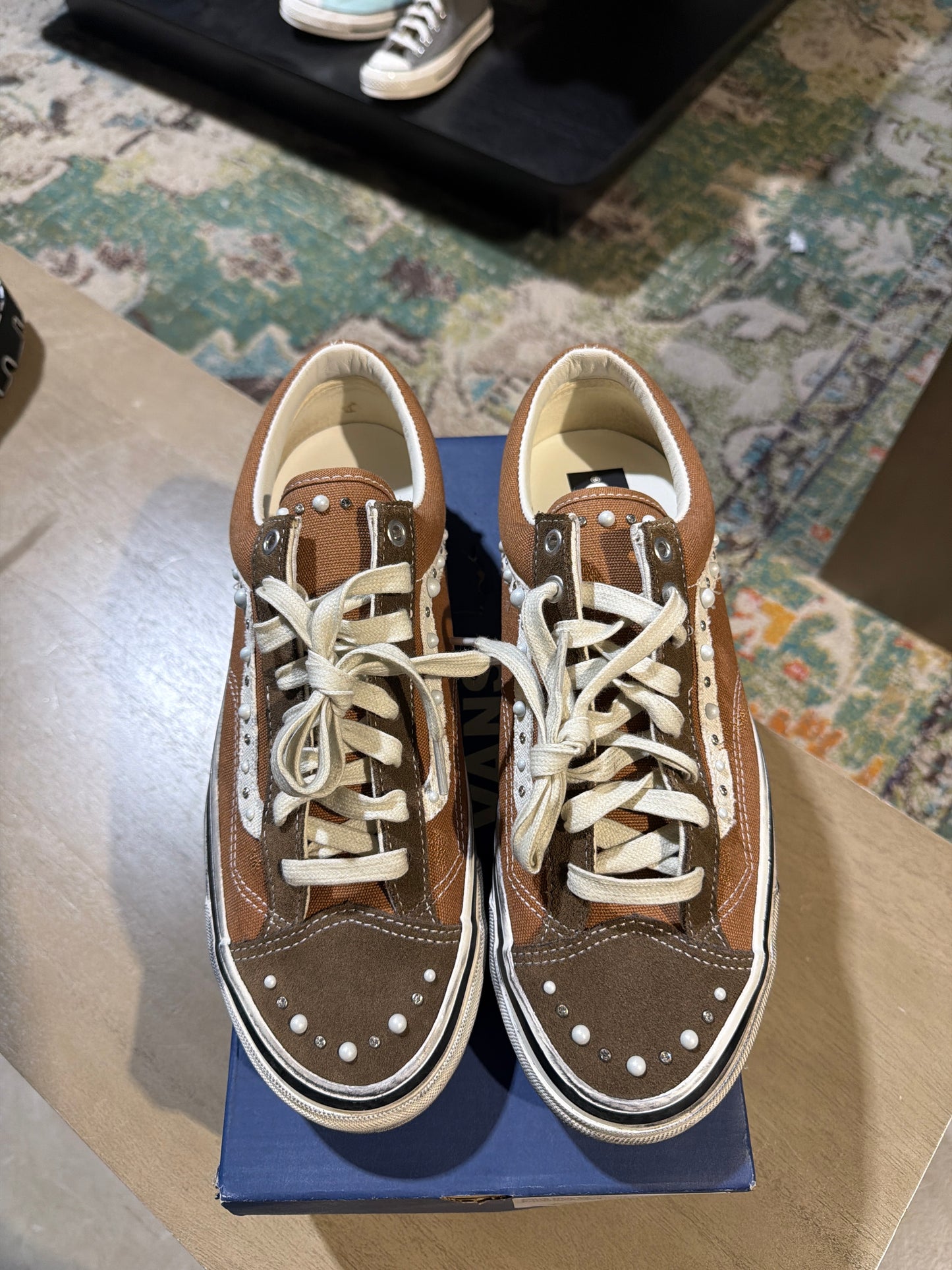 VANS OLD SKOOL PEARLIZED COCOA BROWN USED SZ 10.5
