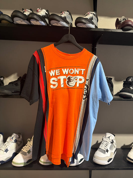 NEEDLES REBUILD TEE ORANGE WHITE