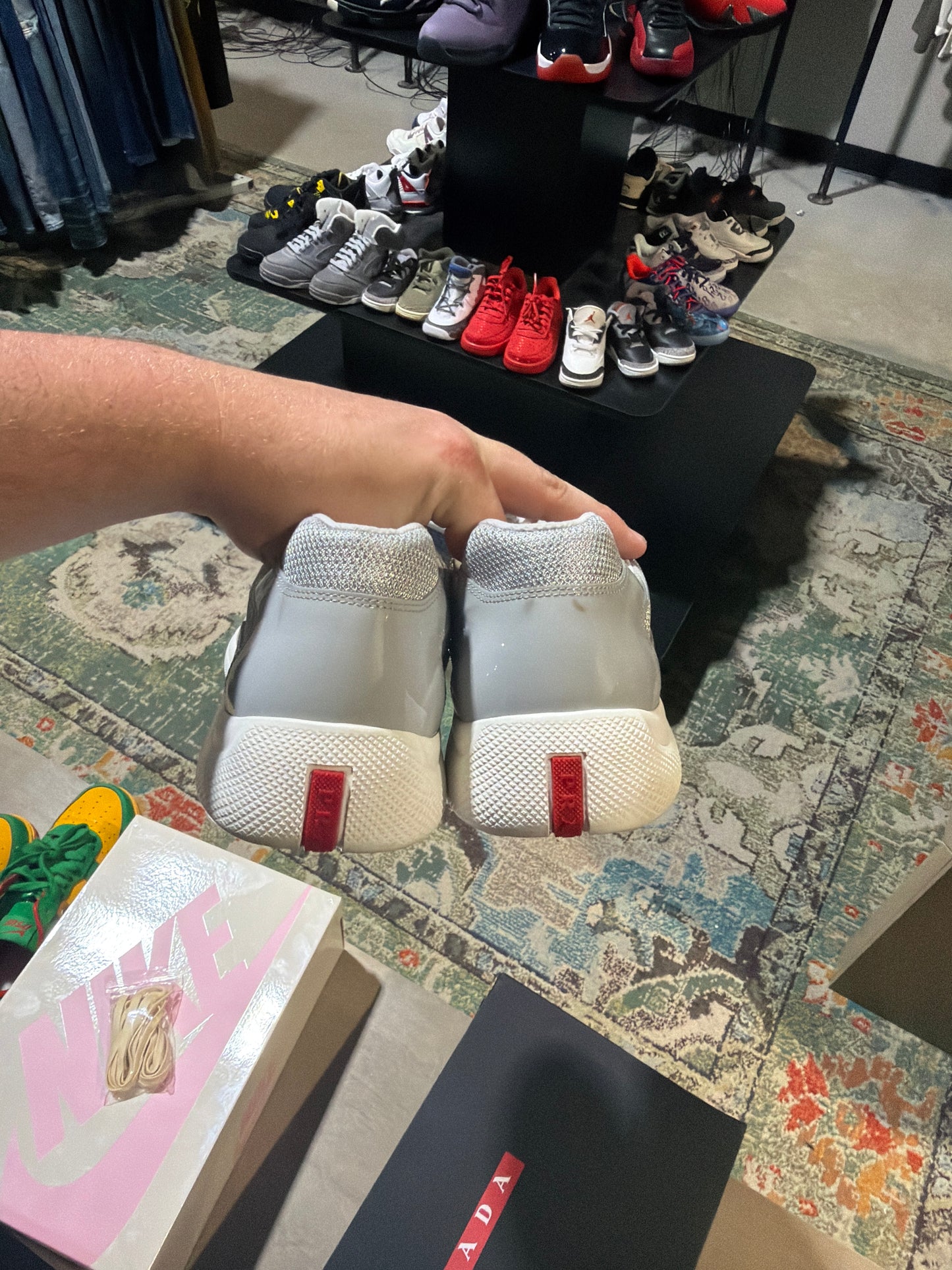 Prada Cup Grey/White Used Sz 11.5