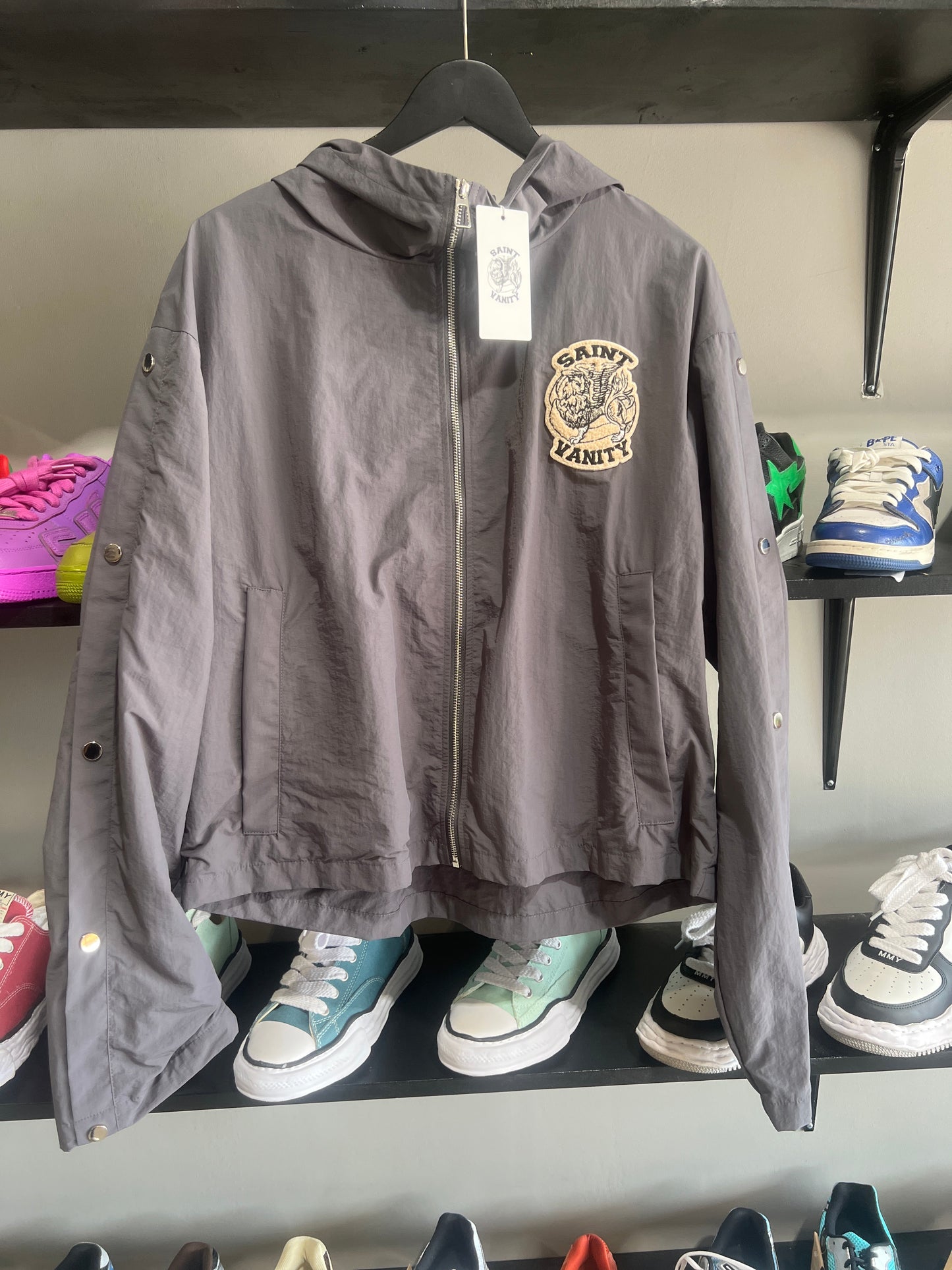saint vanity grey nylon zipup