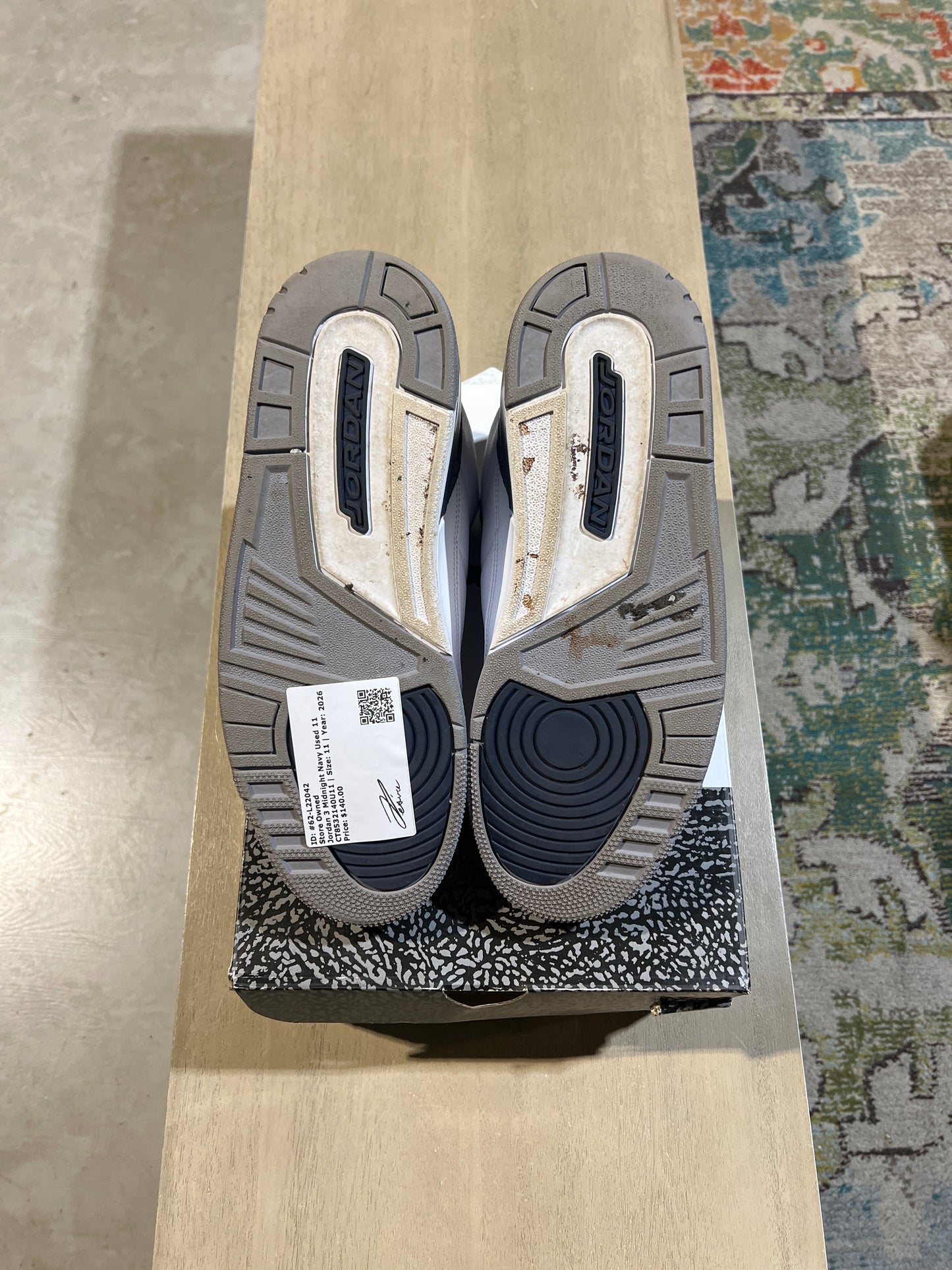 Jordan 3 Midnight Navy Used 11