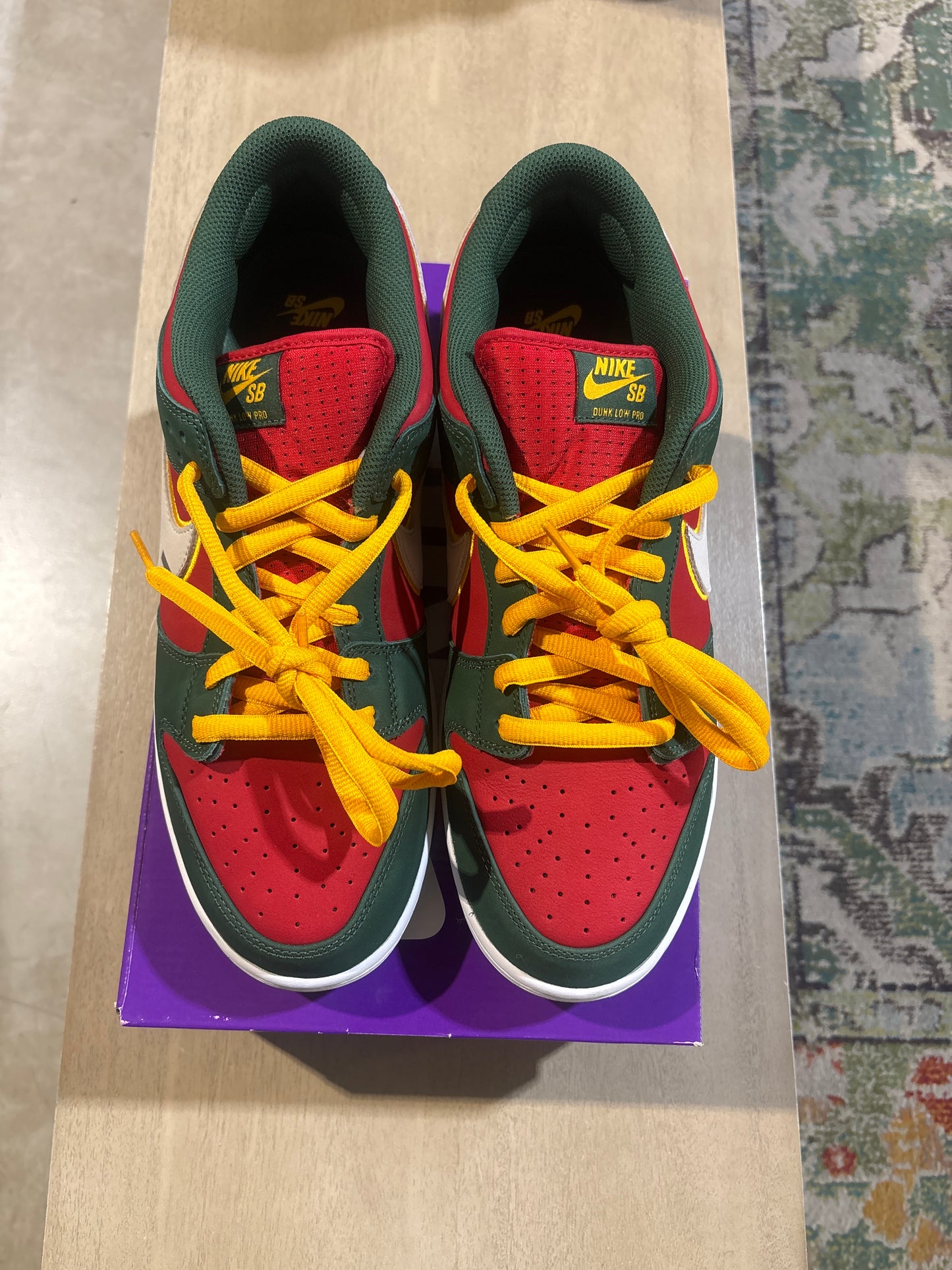 Nike SB Dunk Low Pro PRM Seattle Supersonics Used Sz 14