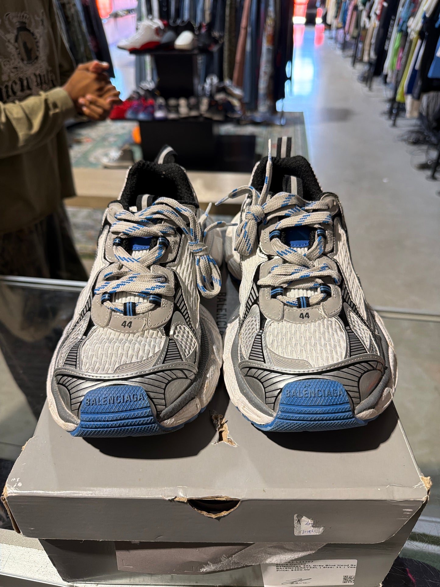 Balenciaga 3XL Grey Blue Used Sz 11