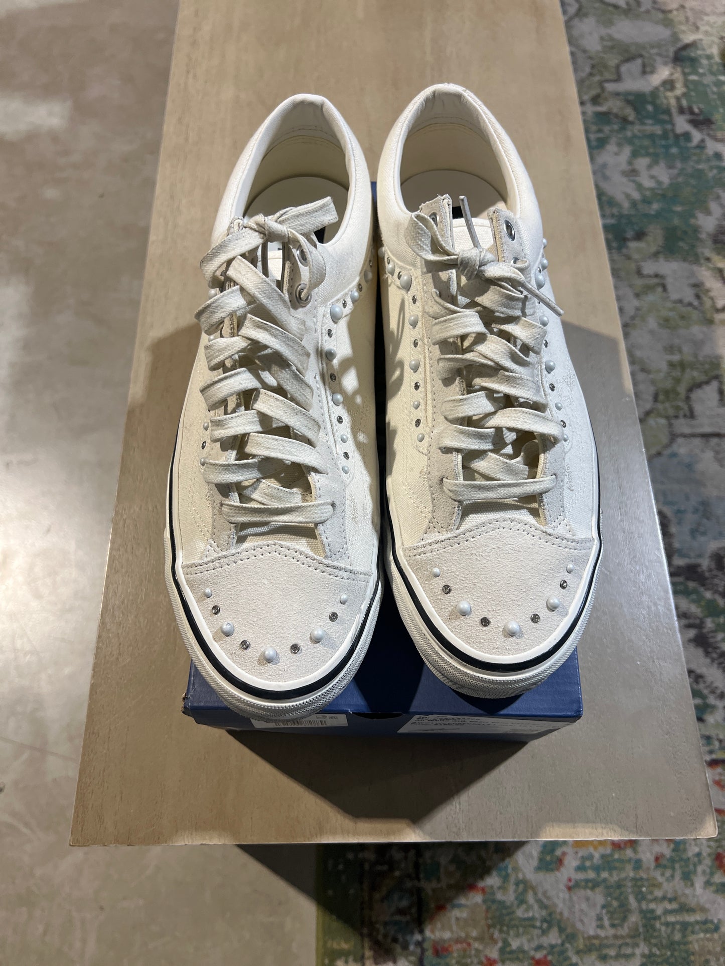All White Otw Pearl Vans Used Sz 12