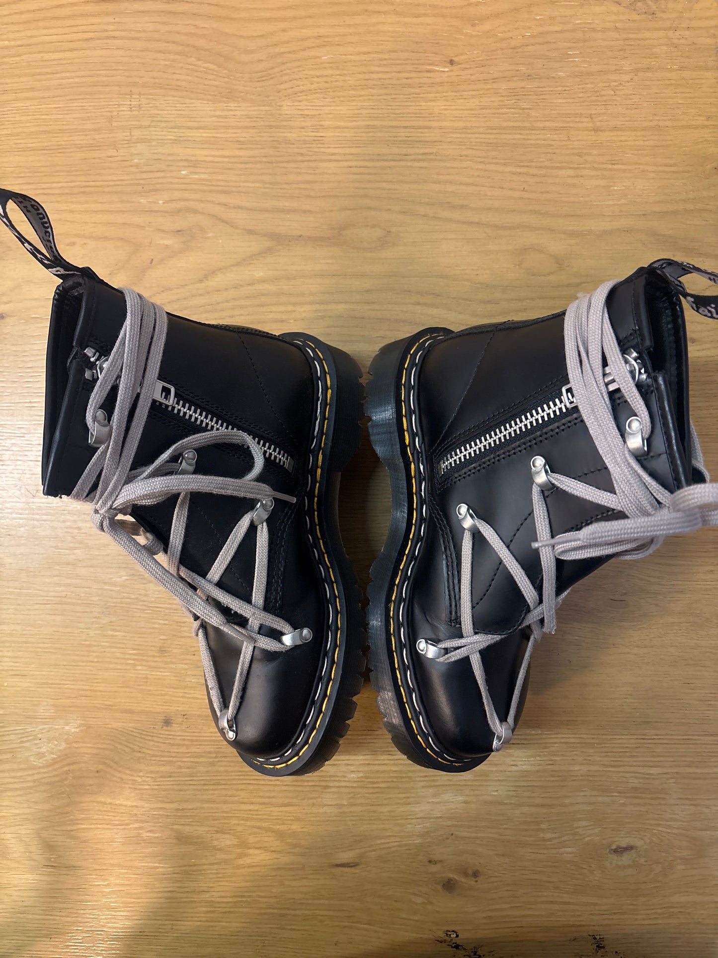 Rick Owens x 1460 Bex Leather Boot Black Used Sz 7 NB