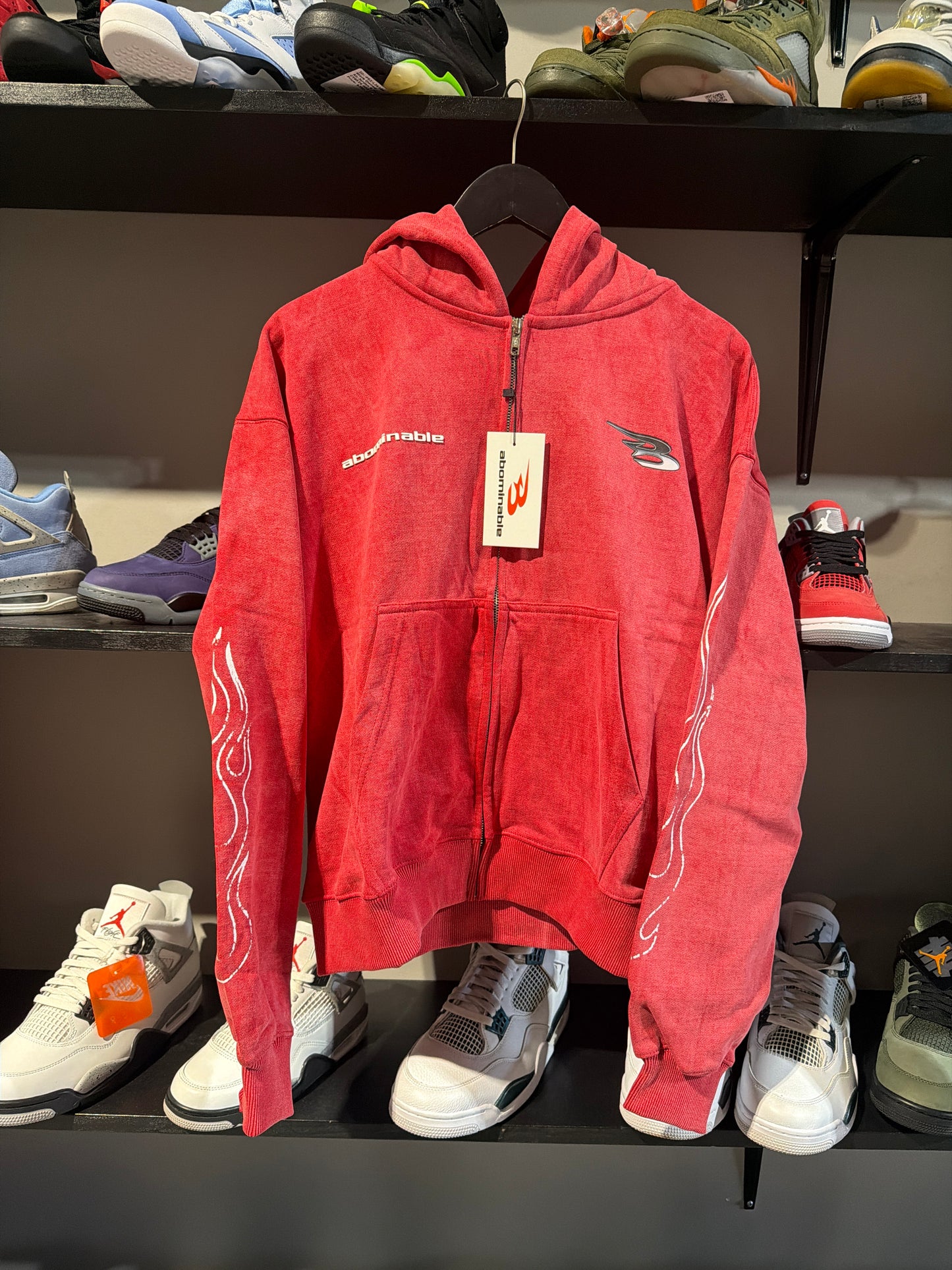 Abominable Red/White Flame Hoodie/Sweats Set
