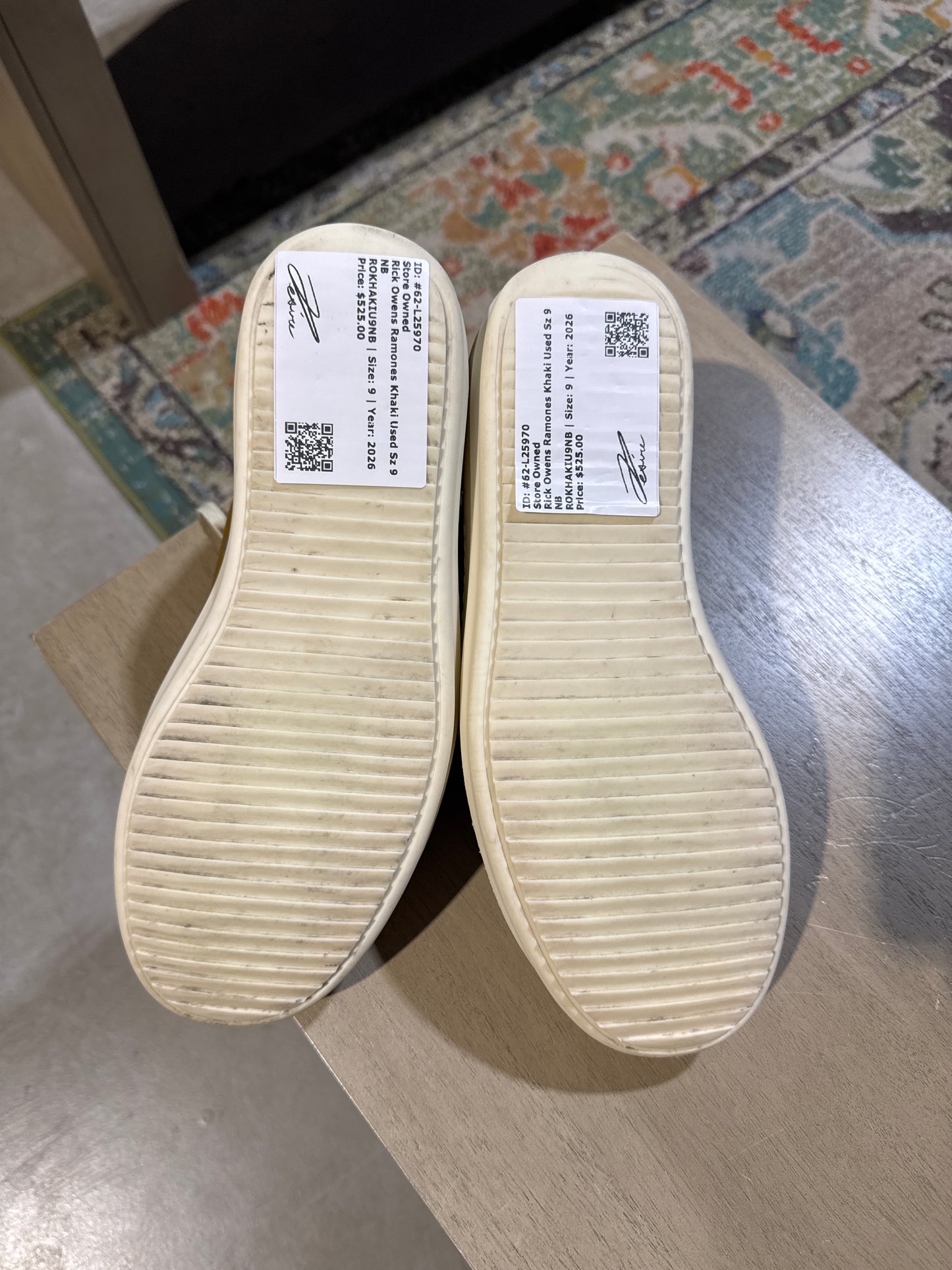Rick Owens Ramones Khaki Used Sz 9 NB