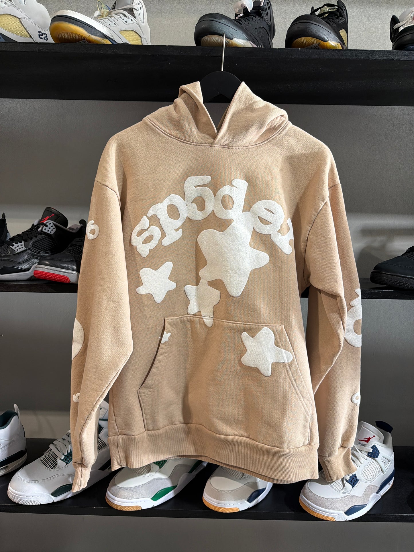 SP5DER BELUGA BEIGE HOODIE SZ M