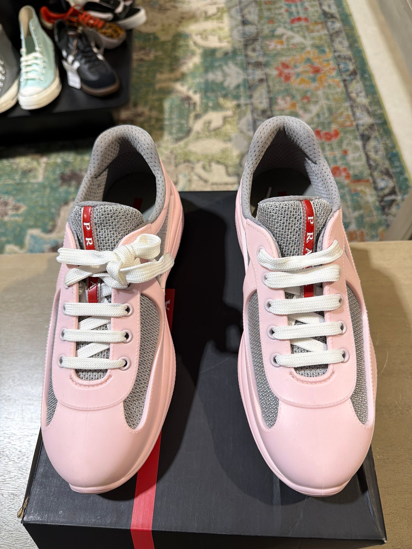 Prada Americas Cup Pink Rubber Used Sz 8