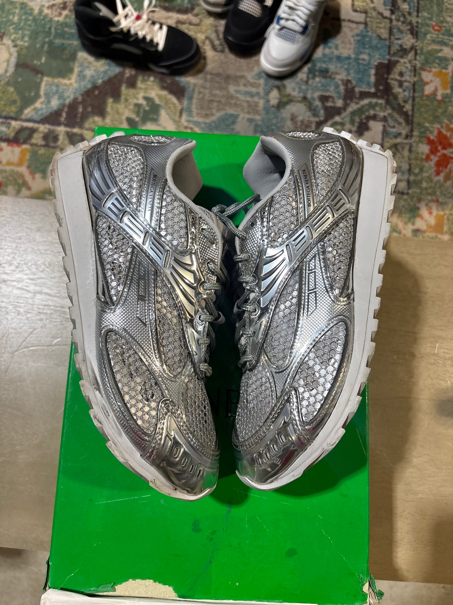 bottega orbit silver and grey used sz 8