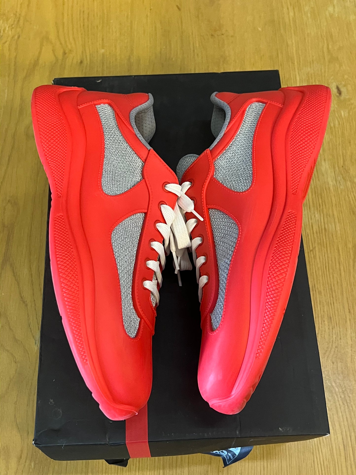 Prada Americas Cup Soft Rubber Red Used Sz 10