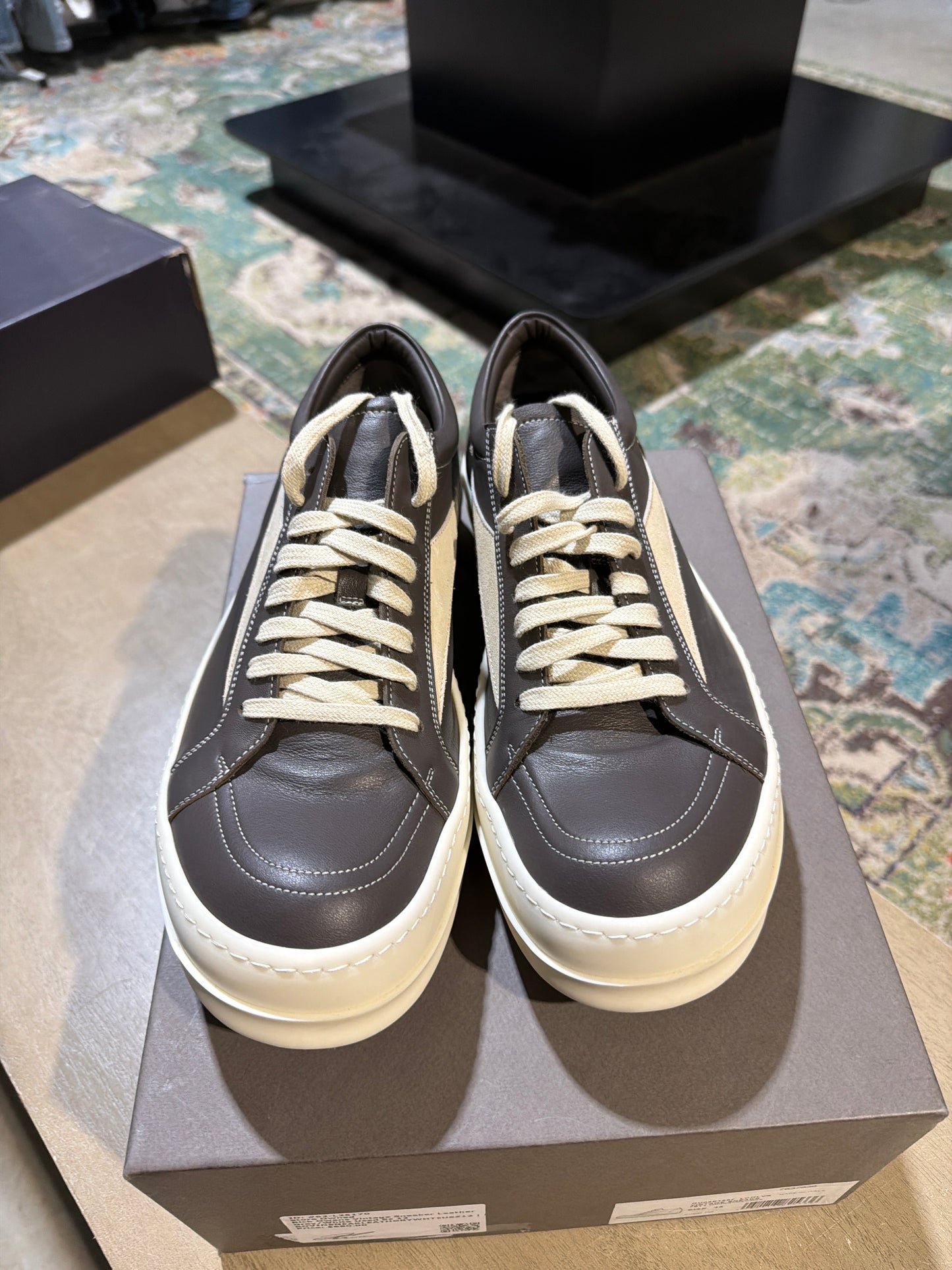 Rick Owens Vintage Sneaker Leather Grey/White Used Sz 12