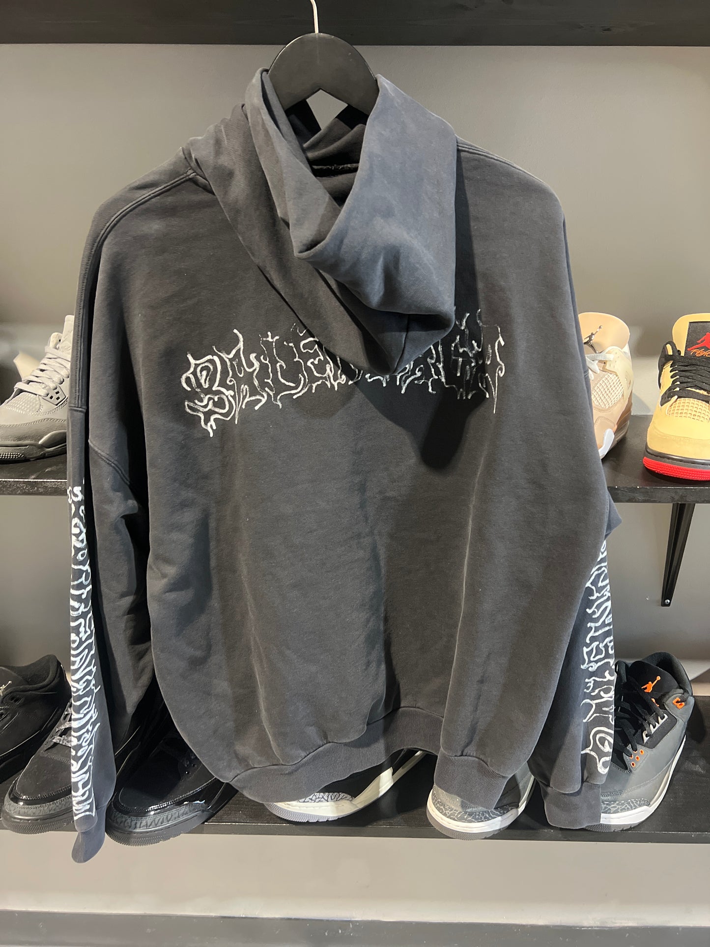 Balenciaga Metal Outline Hoodie Black