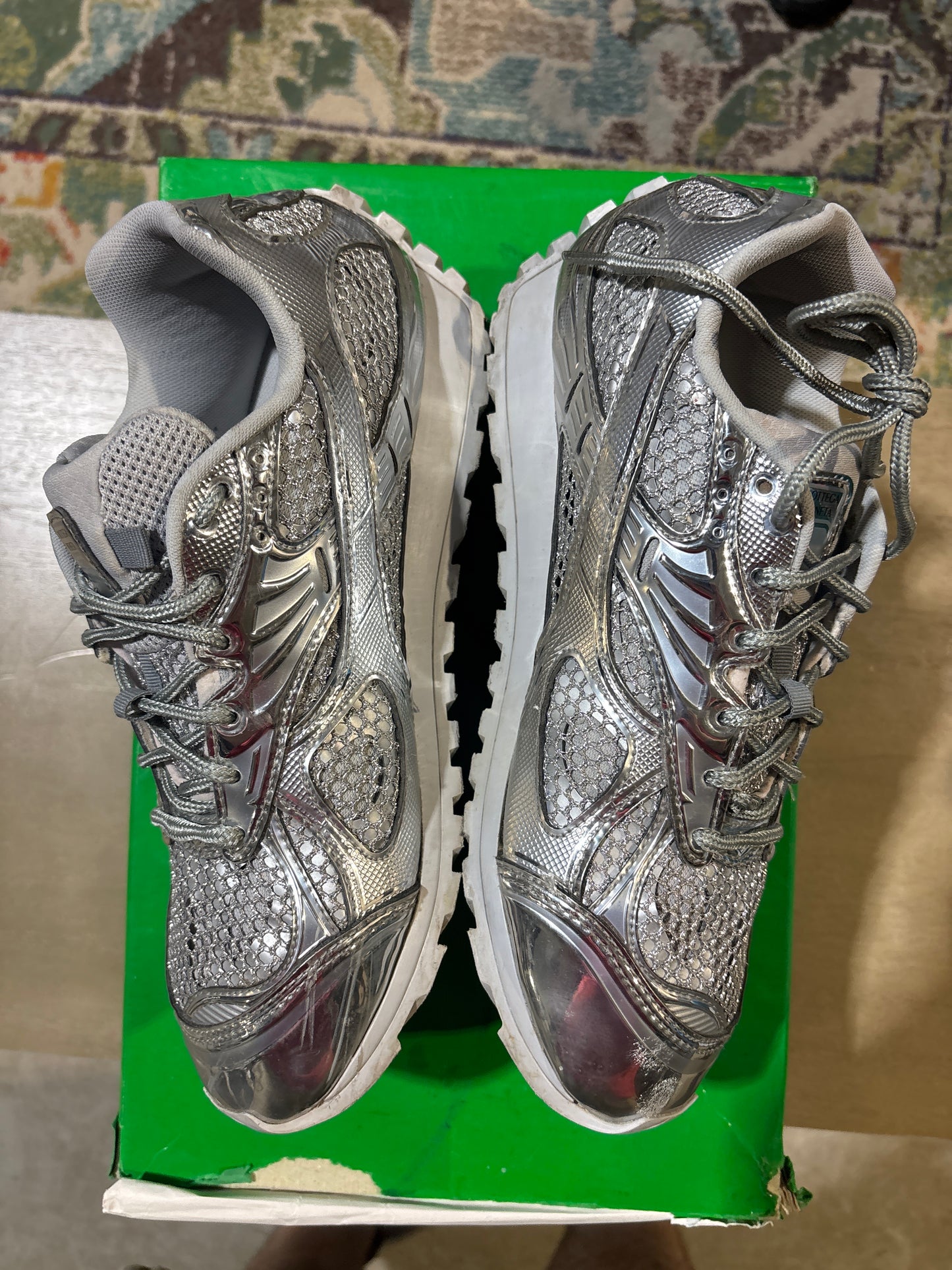 bottega orbit silver and grey used sz 8
