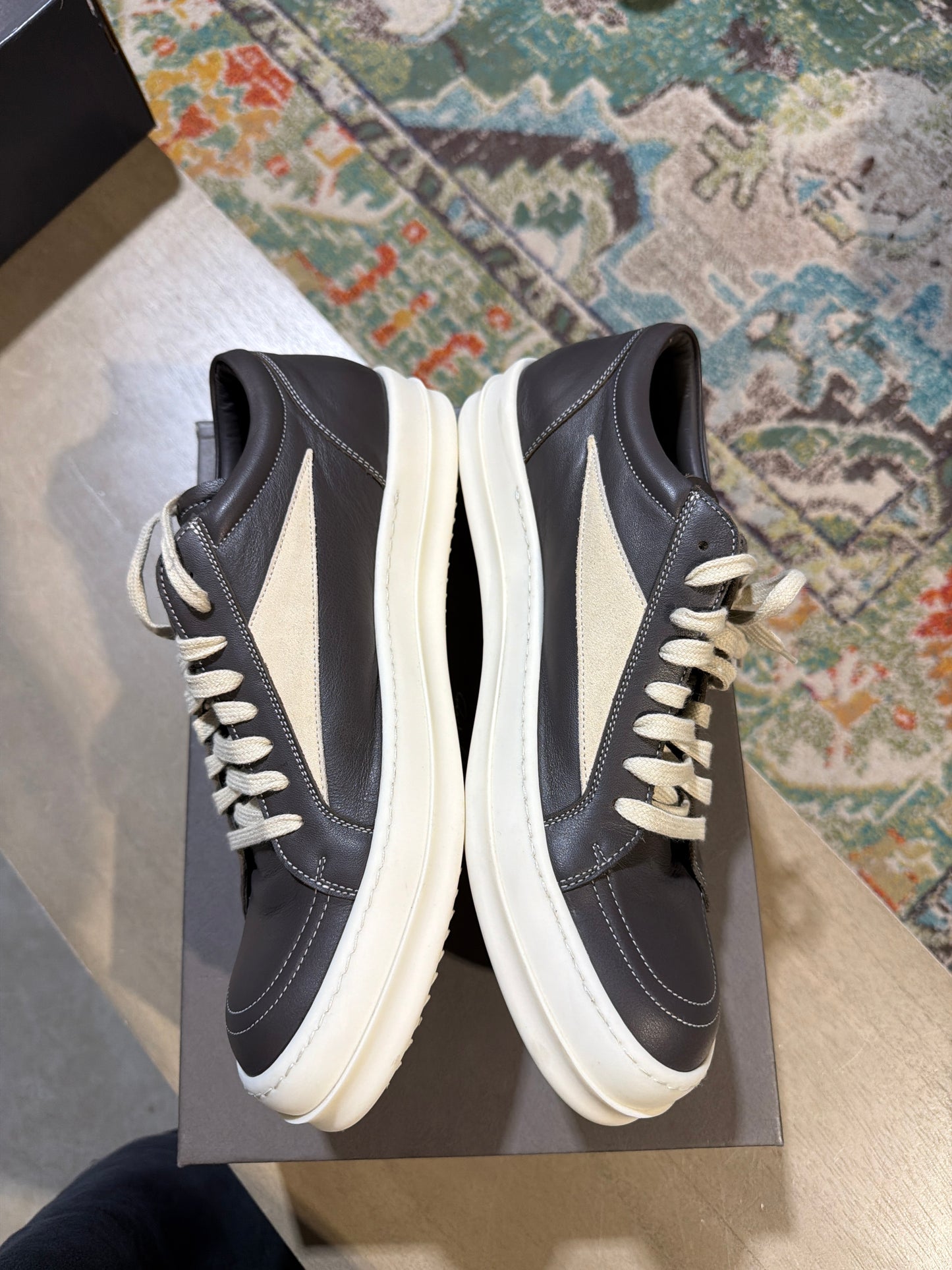 Rick Owens Vintage Sneaker Leather Grey/White Used Sz 12