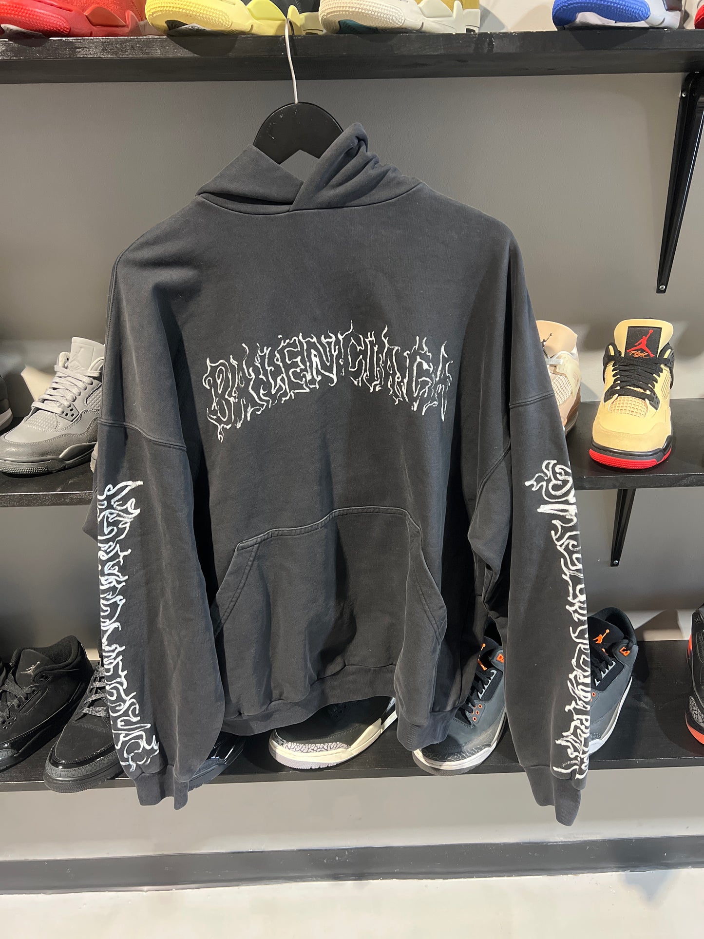 Balenciaga Metal Outline Hoodie Black
