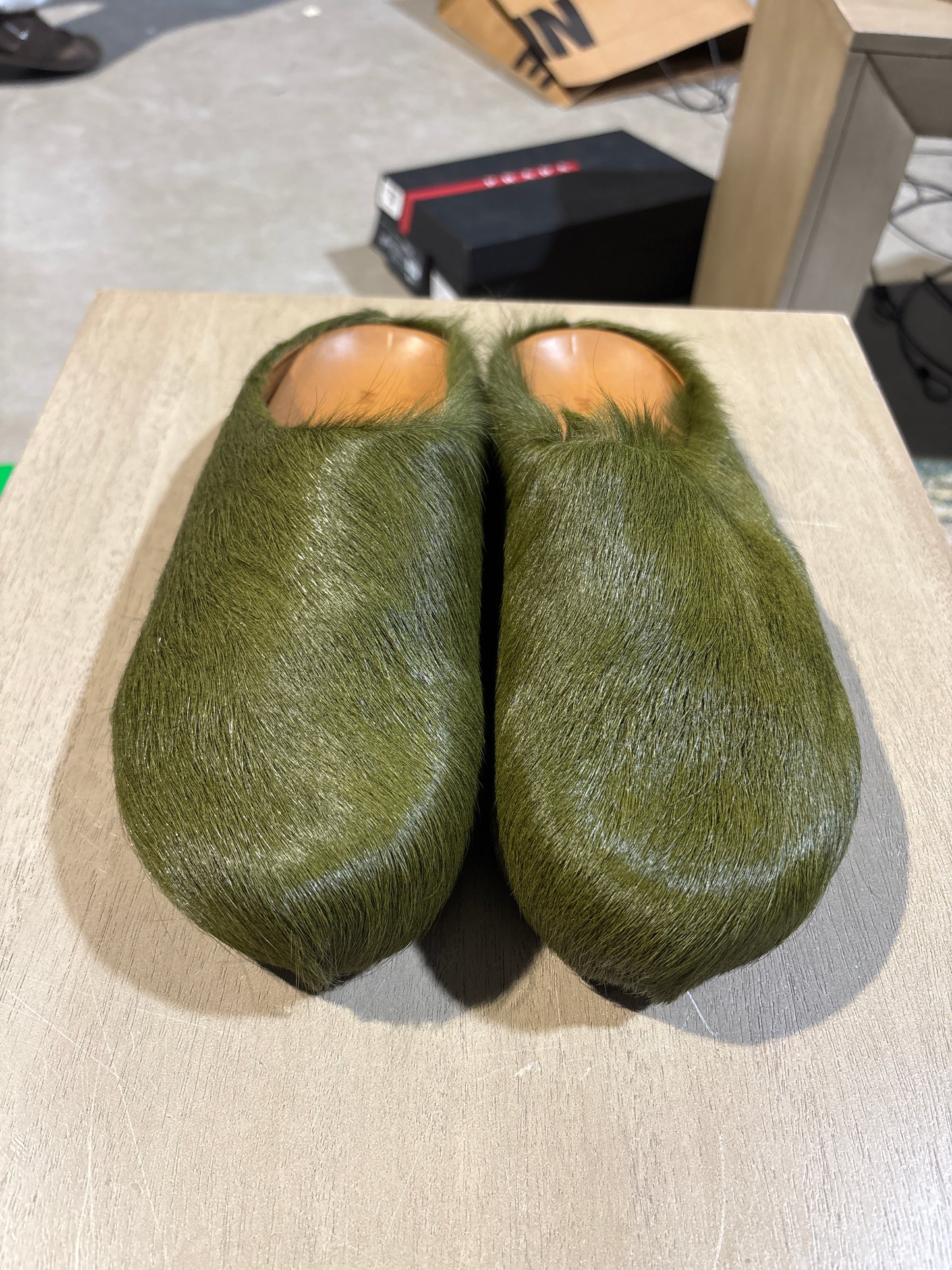 Marni Fussbett Slides Olive Used Sz 9 NB