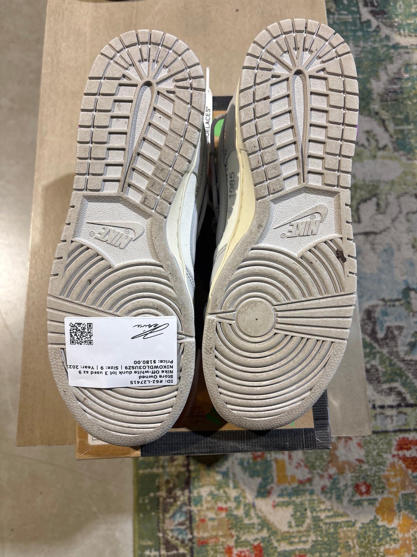 Nike Off-white dunk lot 3 used sz 9
