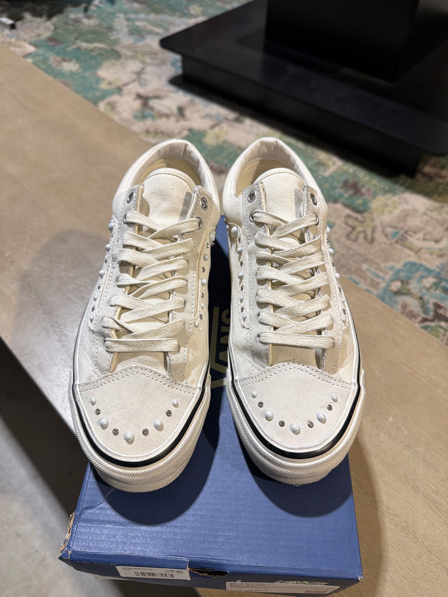 Vans Marshmallow Pearlized Vans Used Sz 10.5
