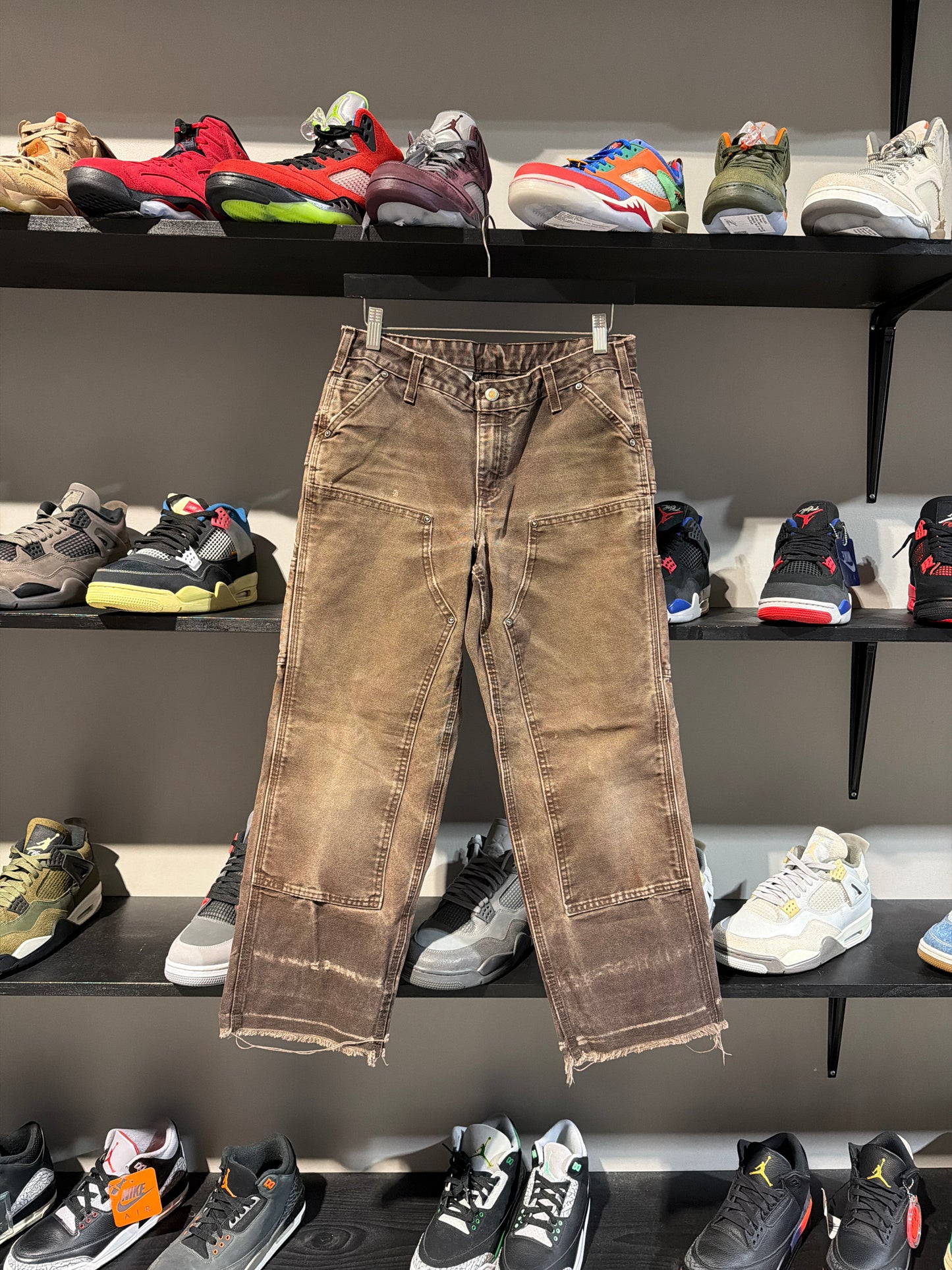 Brown faded carhartt double knees sz 28