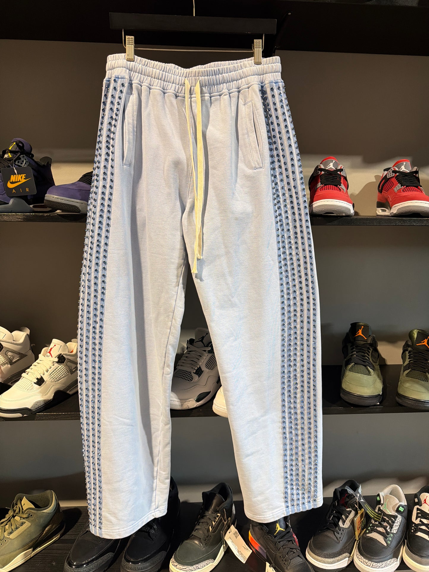 Vale Light Blue Crystal Sweatpants
