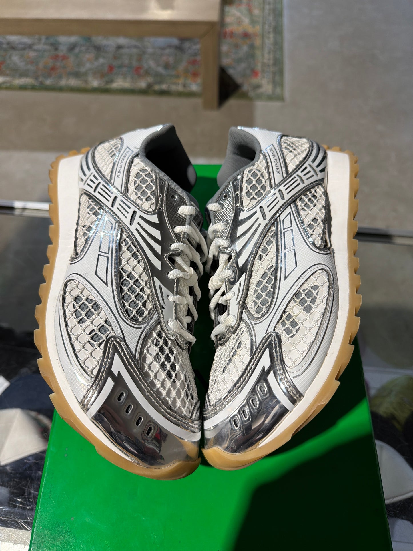 Bottega Orbit Silver/Gum Used Sz 10