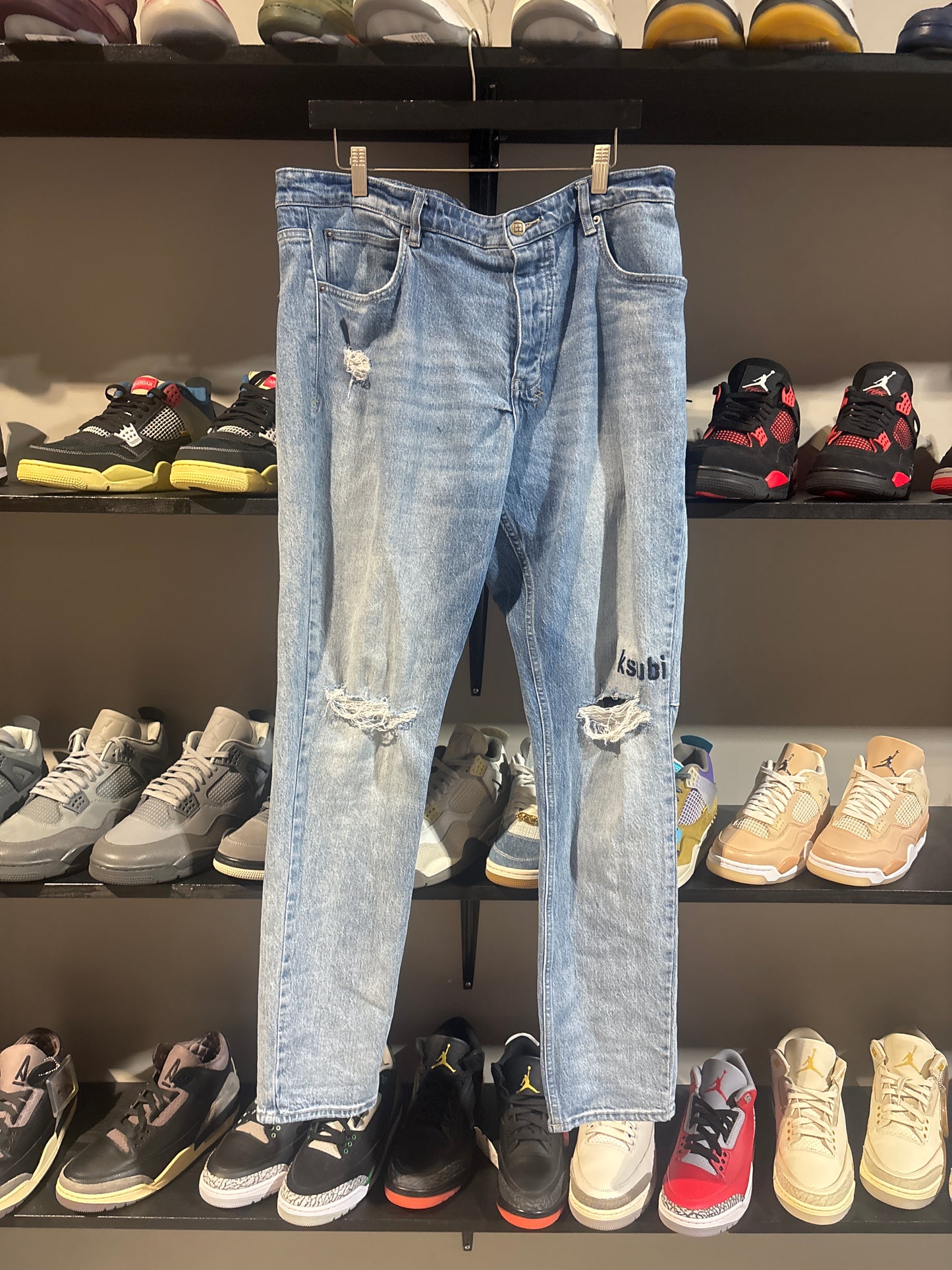 ksubi light wash distressed jeans sz 40