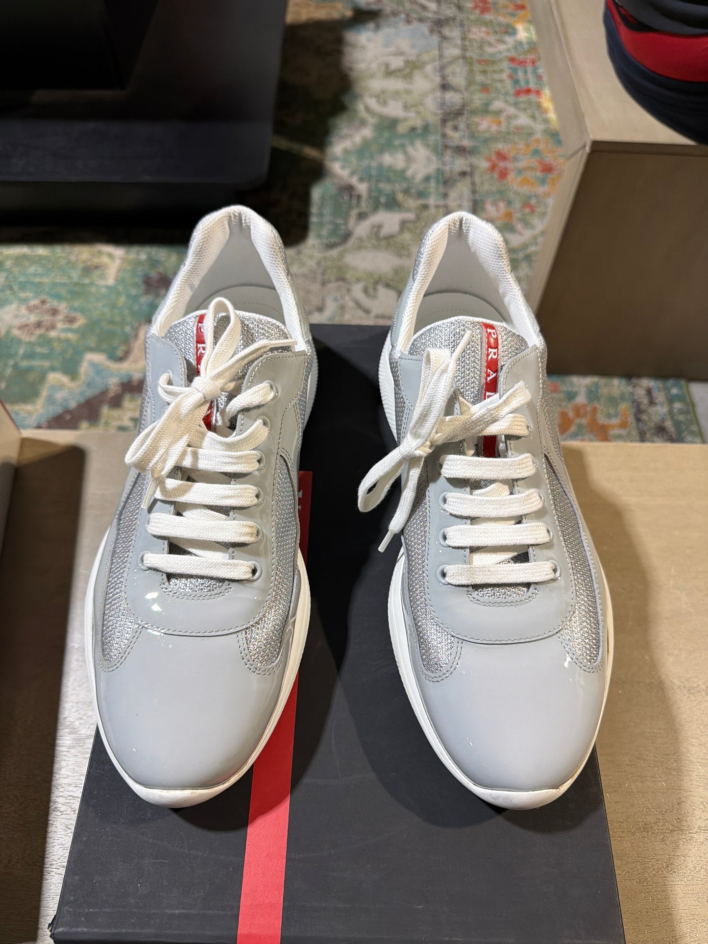 Prada Cup Grey/White Used Sz 11.5
