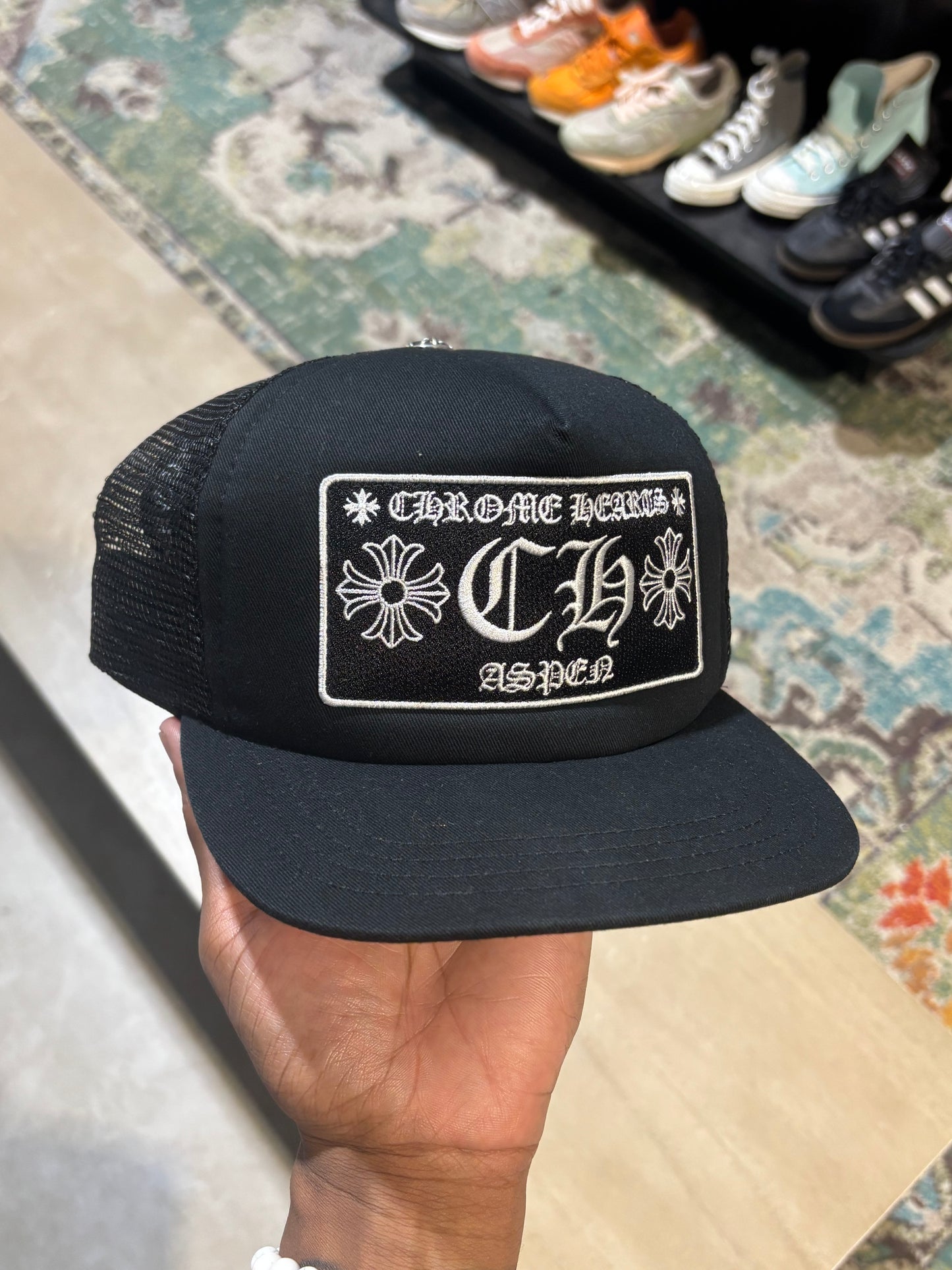 Chrome Hearts CH Aspen Exclusive Trucker Hat Black