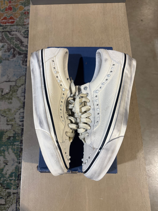vans lx old skoll white pearlized used sz 10.5